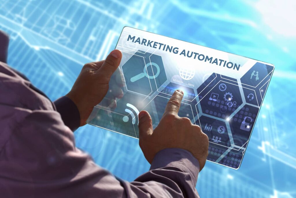 A man working on their marketing automation