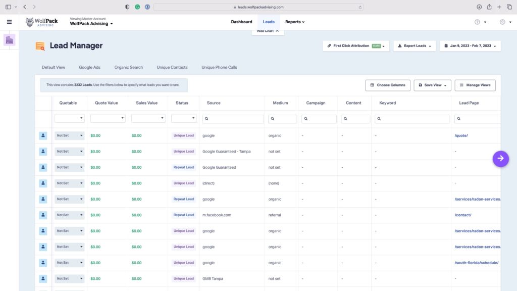 Dynamic Call Tracking Metrics