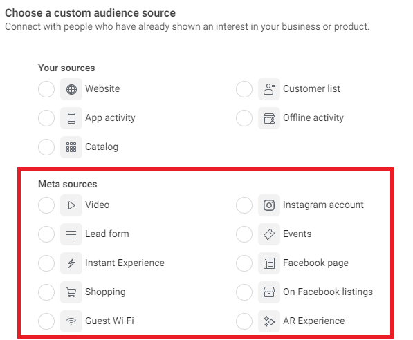 Screenshot from Facebook Ads
